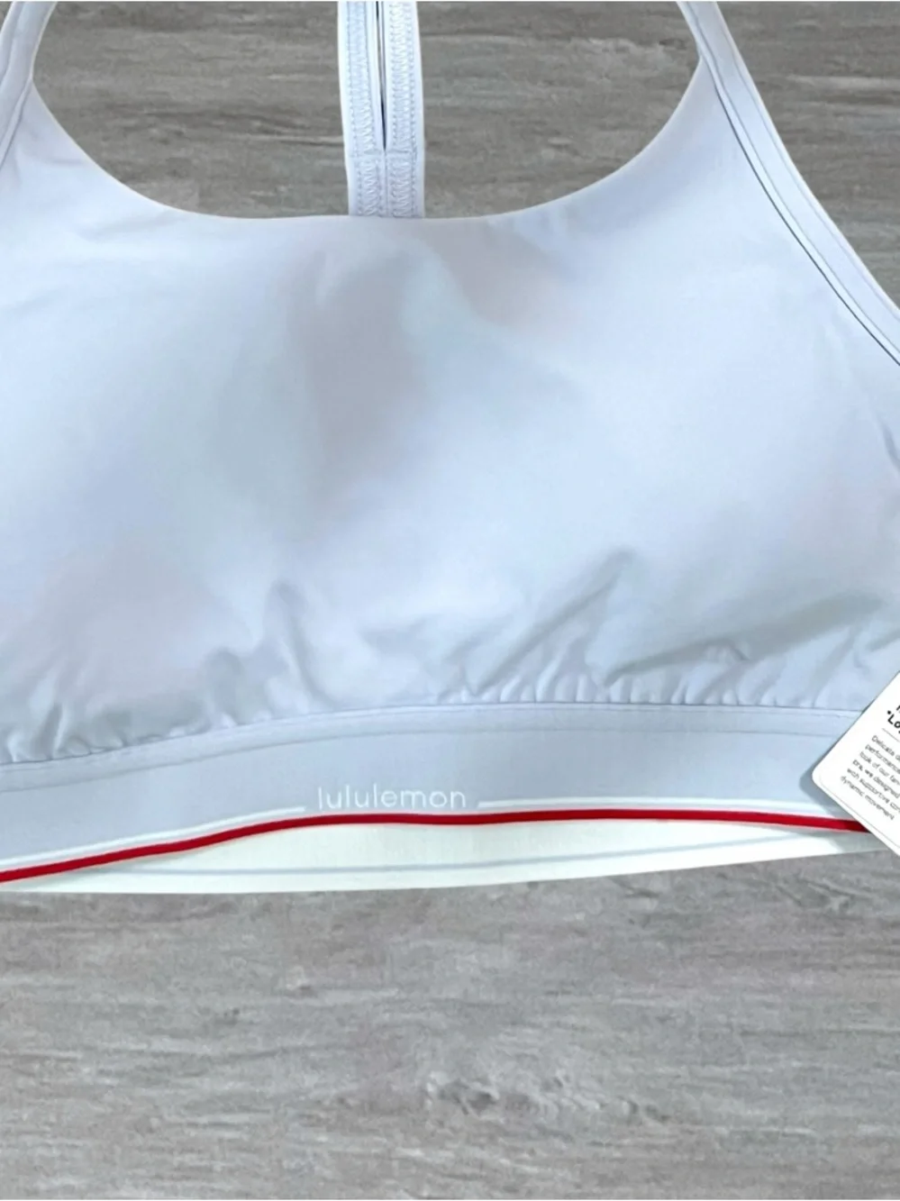 Lululemon Flow Y Bra Light Serene Blue Red Stripe B/C Cup NWT Tennis Yoga - Picture 3 of 4